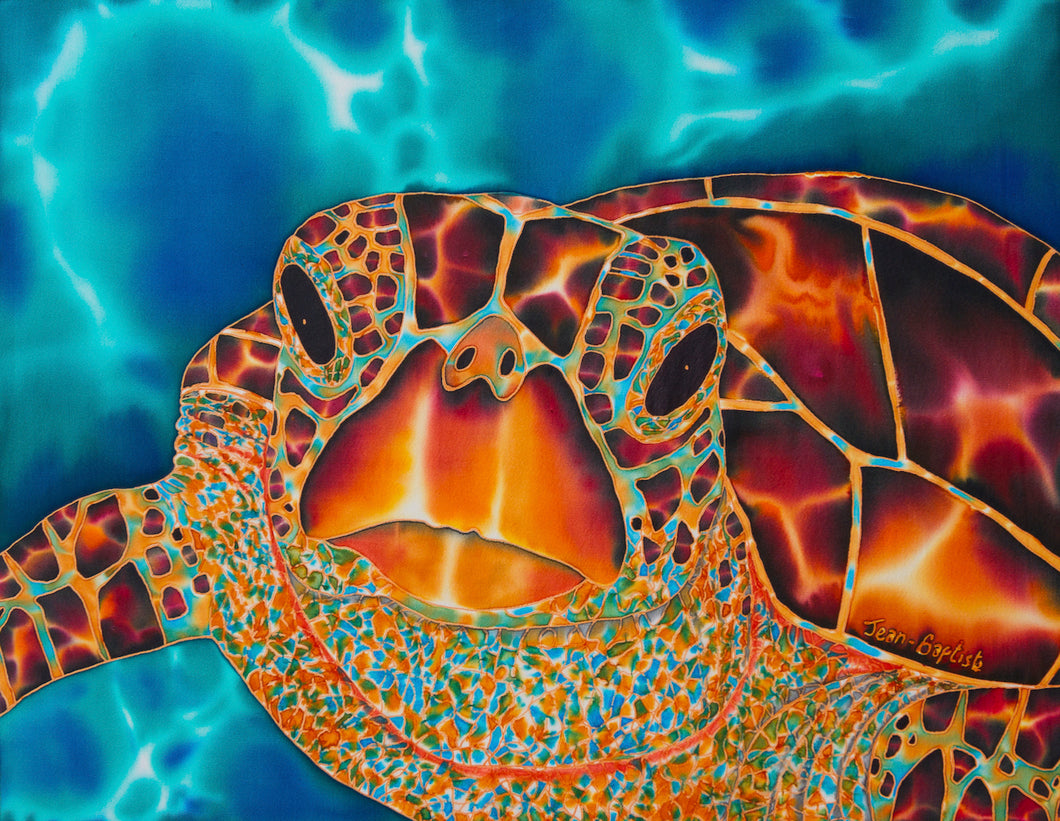 Painting - Amitie Marigot Bay Sea Turtle - 16