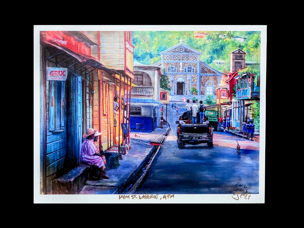 Painting - 8.5” x 11” - High St. Laborie 4pm